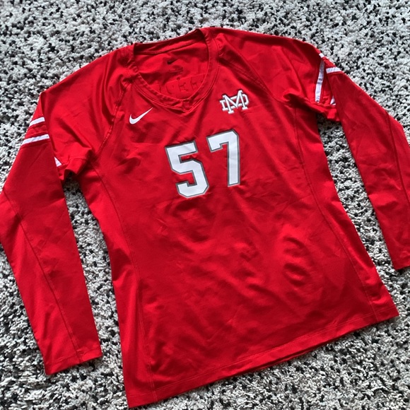 Nike Mater Dei High School Girls Volleyball Jersey Red Long Sleeve Stretch Large - Picture 4 of 14